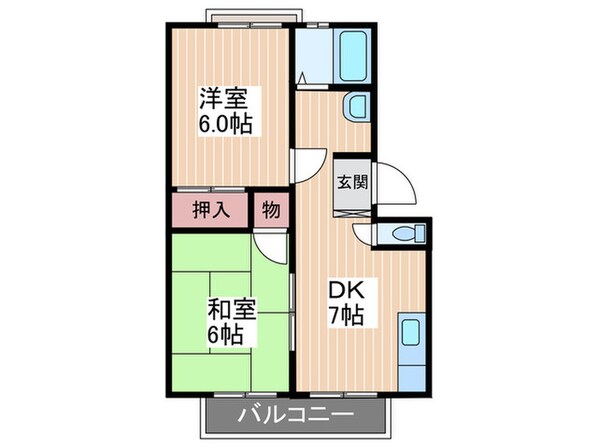 パナハイツＴＳＵＪＩ　Ｂの物件間取画像